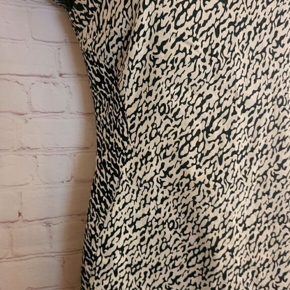 NWT Diane von Furstenberg Black/Wht Snakeskin Print Cap Sleeve Dress XS/0 $248 - Picture 7 of 11
